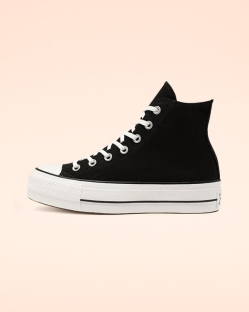 Converse Chuck Taylor All Star Canvas Női Platform Fekete/Fehér | KJXOPMV-HU